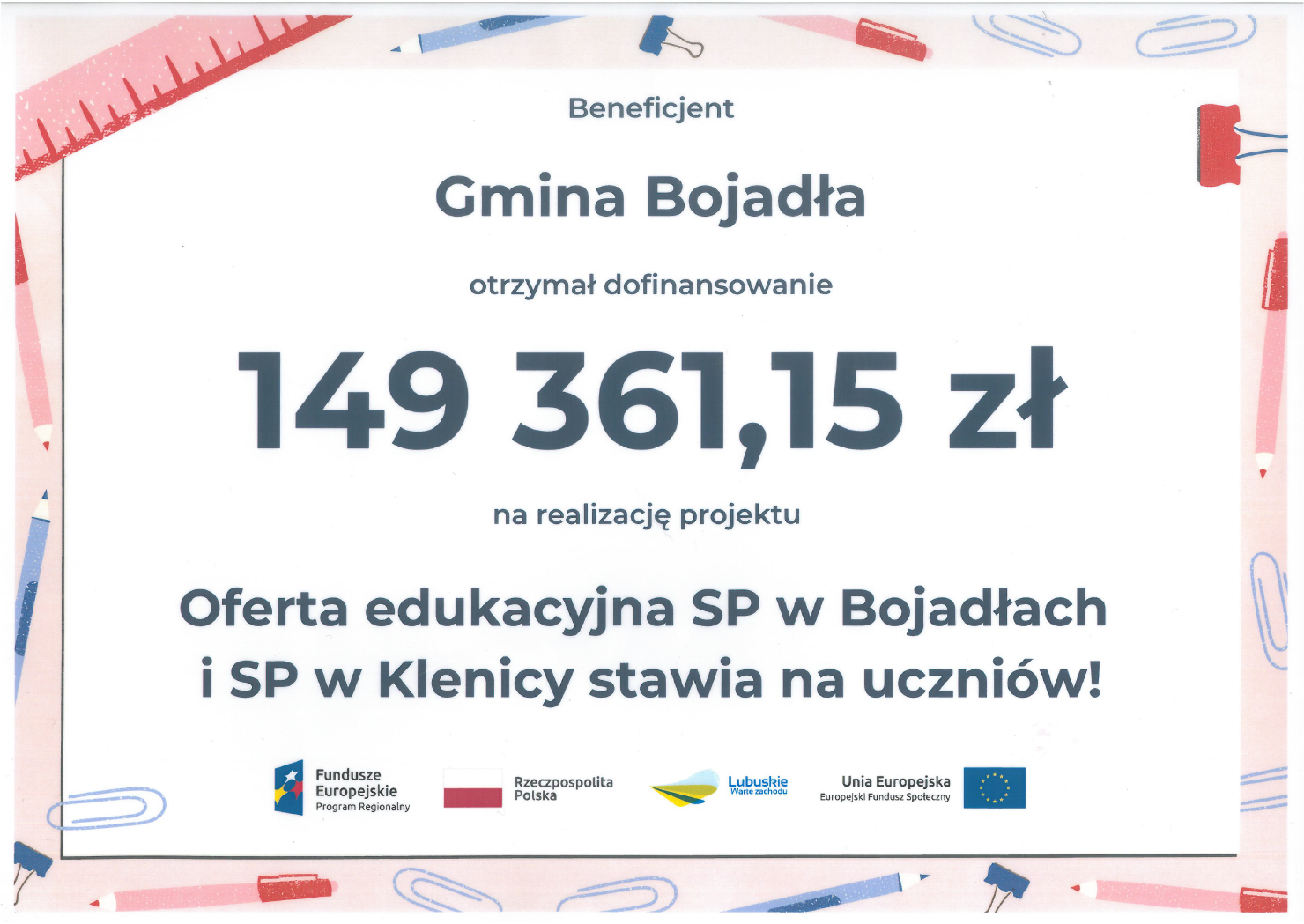 Ilustracja do informacji: „Oferta edukacyjna SP w Bojadłach i SP w Klenicy stawia na uczniów!”